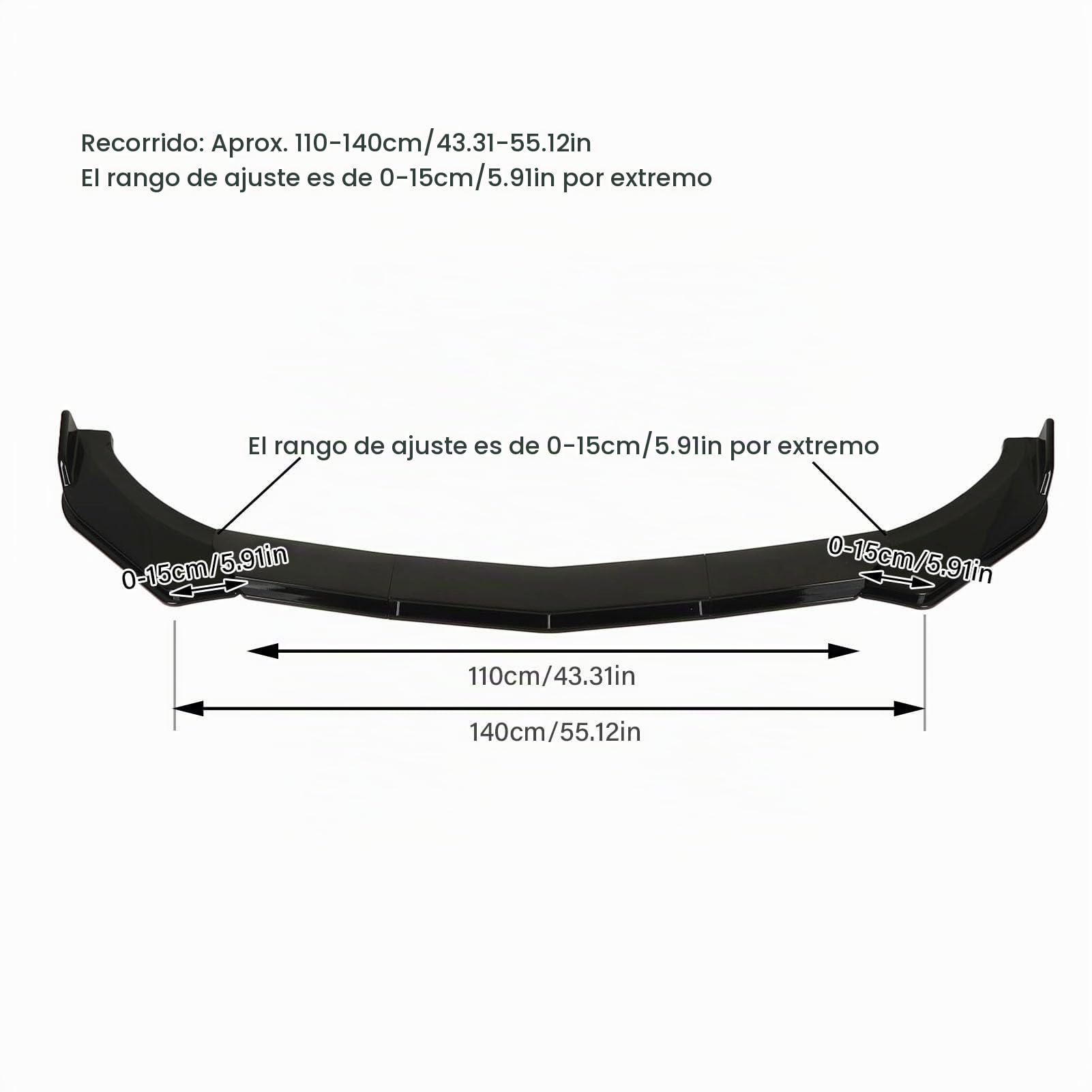 Kit Universal de 5 Piezas para Carrocería de Labios de Coche, Divisor de Alerón de Parachoques Delantero de Coche, Protector de Difusor Divisor de Alerón de Barbilla de (Negro