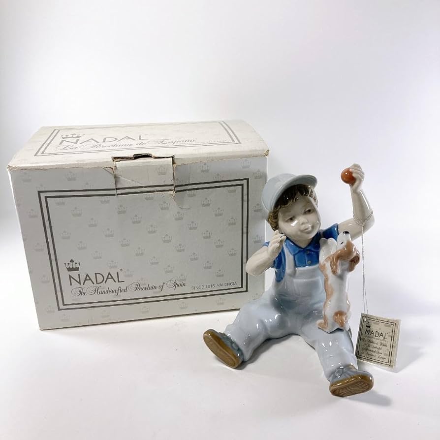 輸入雑貨　陶器　スペイン調　『男の子と犬』　エレガント　アンティーク 輸入雑貨陶器スペイン調『男の子と犬』エレガントアンティーク