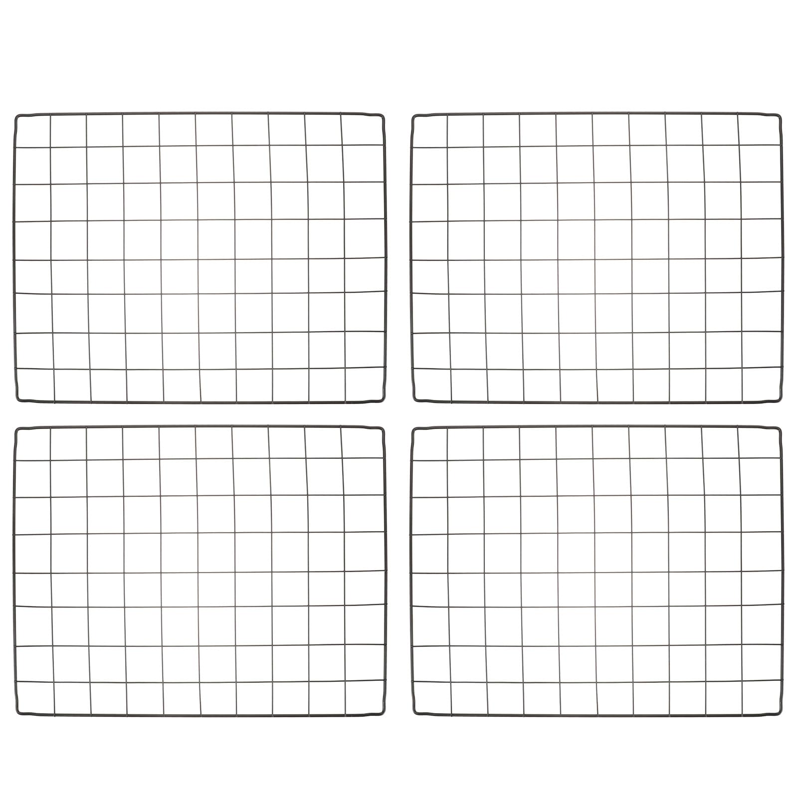 KHBUAB 4pcs Dog Mesh Cage Panels, Iron Playpen Fence for Dogs and Puppies, Breathable, Sturdy, Easy-store Pet Pen Divider for Indoor Use