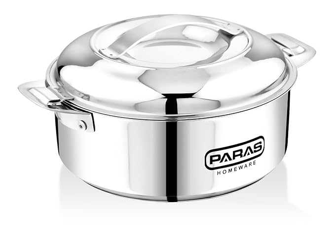Paras Homeware Sigma Steel Casserole|Food Grade | Easy to Carry | Easy to Store For Rice, Gravy, Curry|5000ml at Rs. 684
