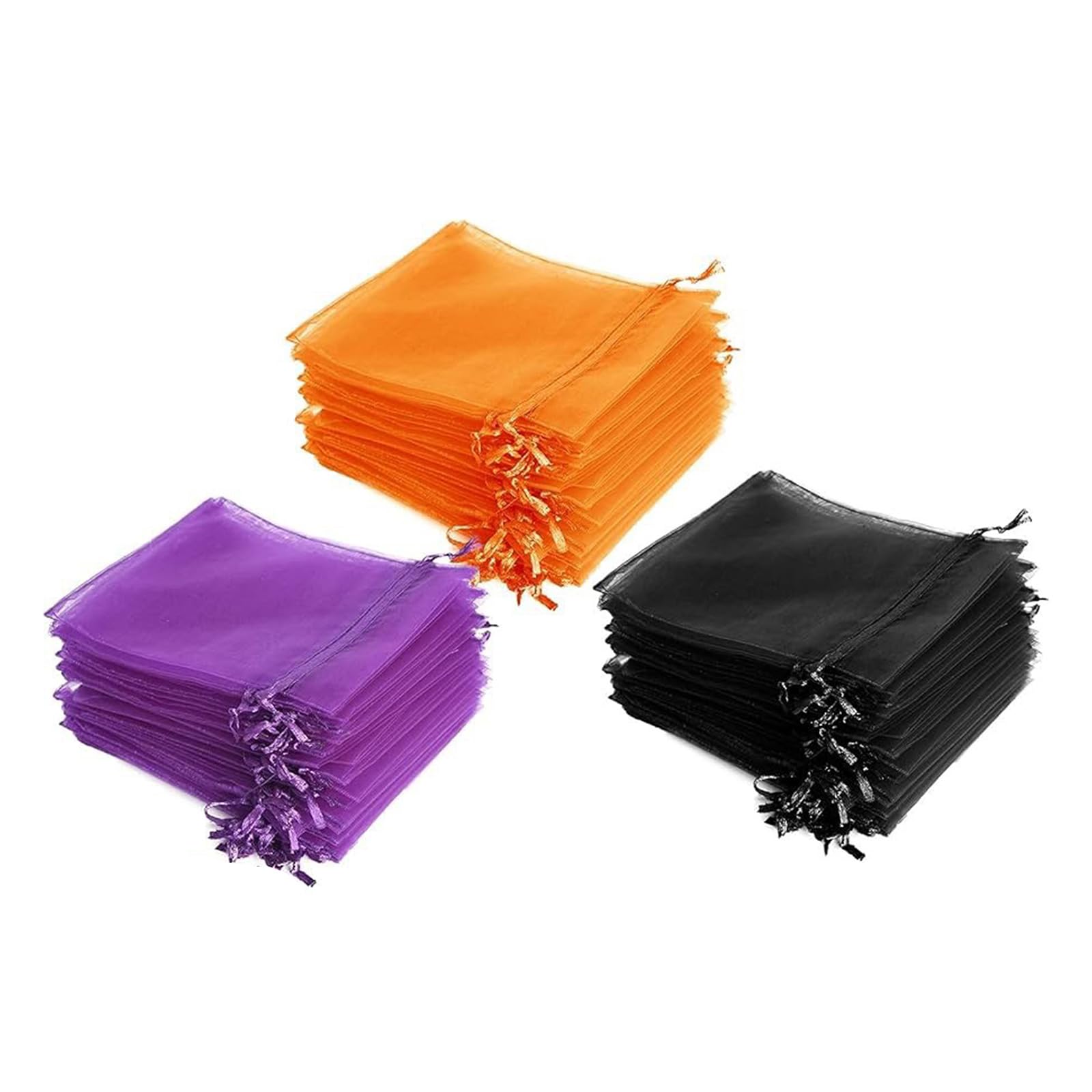 Msioytog 60 Holiday Treat Bags for Christmas Halloween Candy Storage & Party Decorations Mesh Candy Bags Treat Halloween Christmas Party Favor Goodie Classroom Treats Distribution Mesh Sheer