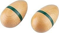 Vista 1 de Cocteleras de huevos de madera para adultos, instrumento de percusión de mano para educación musical, premios en el aula (natural grande)