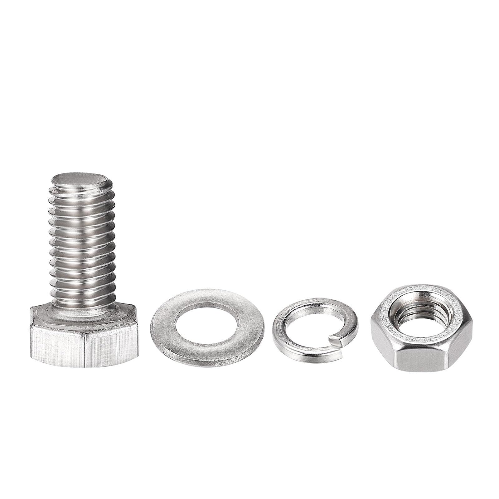 TOP-VIGOR 4Pcs M8 x 16mm Hex Head Screws Bolts, Nuts, Flat & Lock Washers Kits - Image 3
