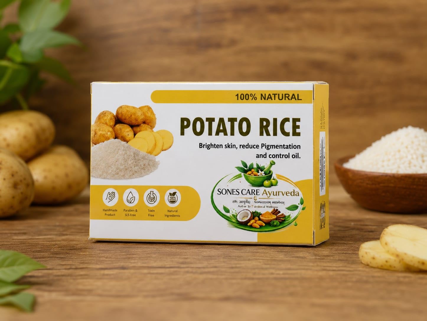 Potato Rice Herbal Bath Soap Pack of 1 Natural Cleansing Bars with Potato and Rice Formula Rich Foam Bathing Soap for Men and Women Daily Hygiene-image-29