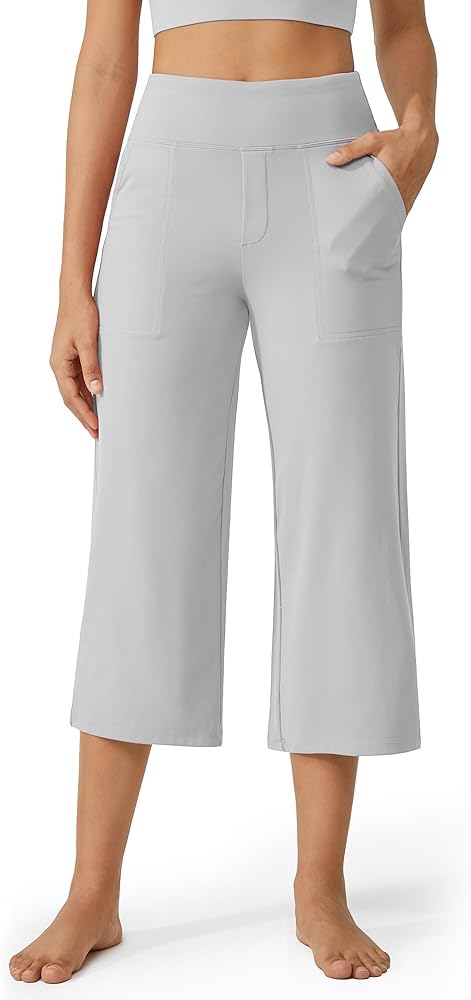 Amazon.com: G4Free Wide Leg Pants Woman Capri Pants with Pockets