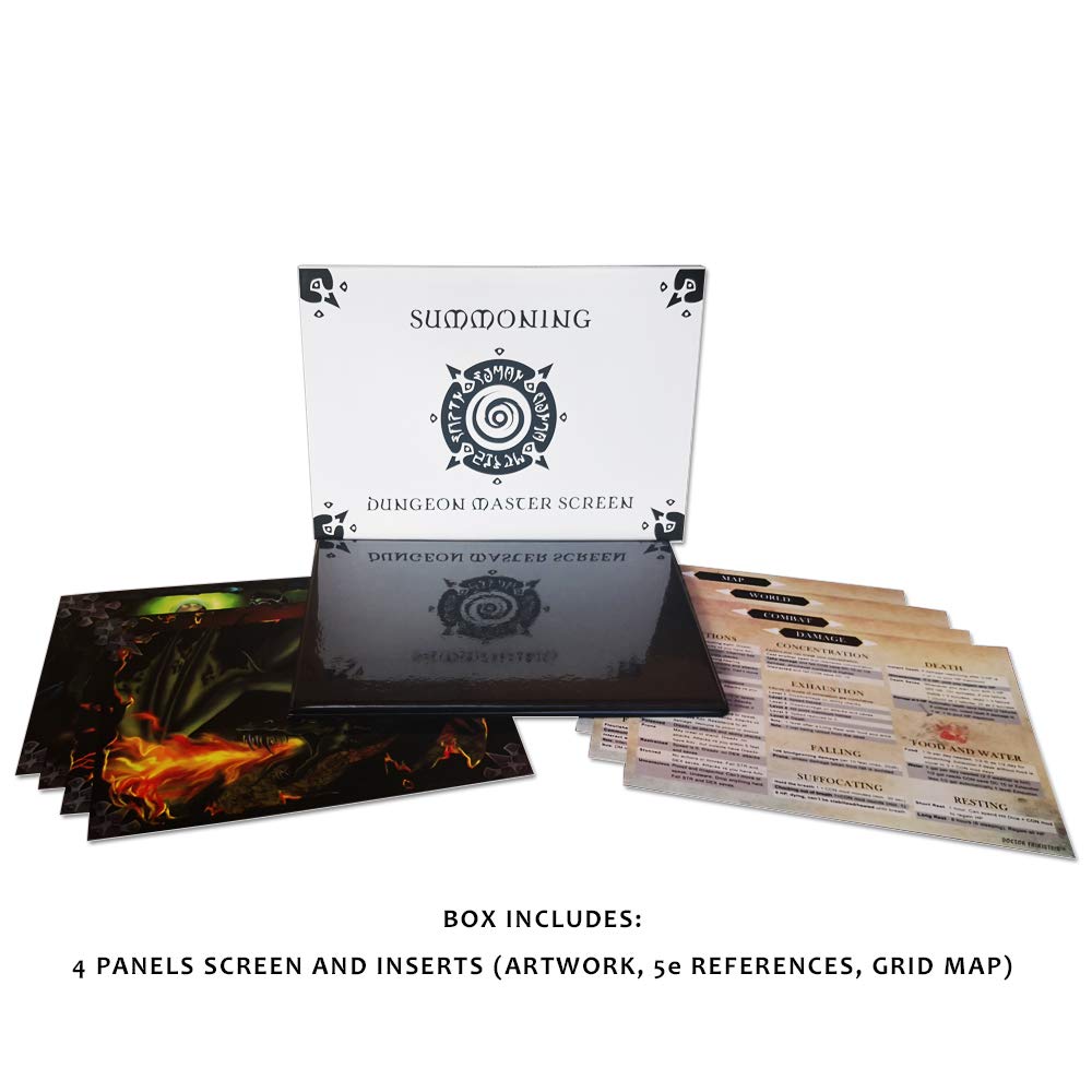 Summoning Dungeon Master Screen | Pantalla VERSÁTIL, Personalizable, Dry-Erase para Juegos de rol