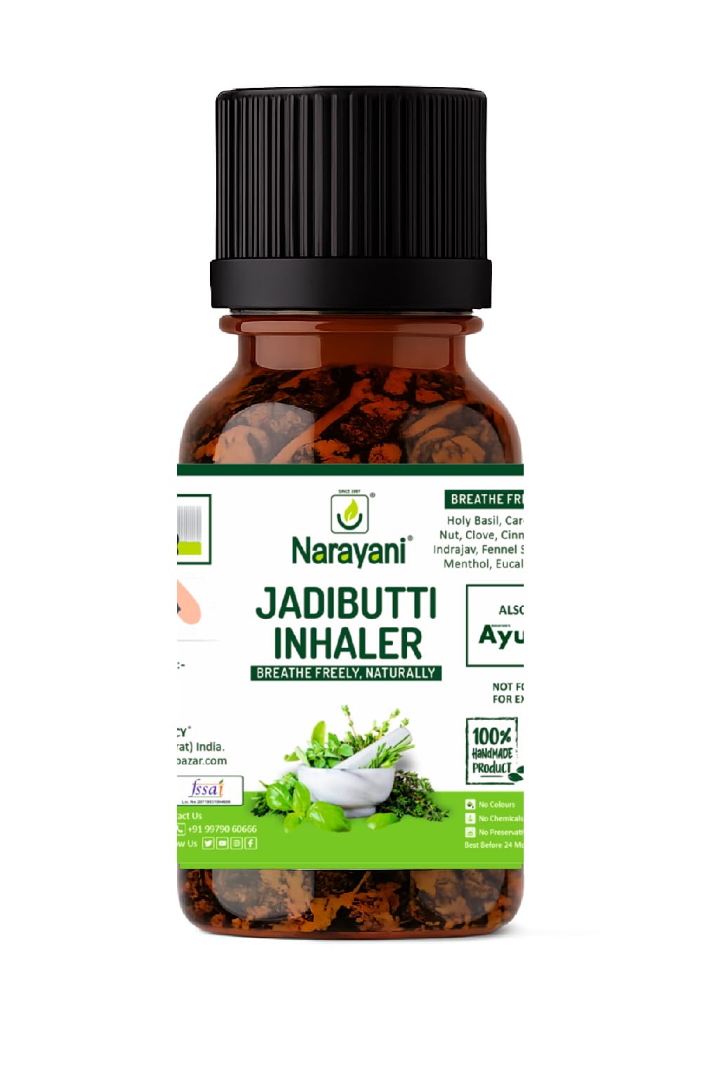 Narayani's Jadibutti Inhaler | Pack of 2 pcs | Natural Herbal Mix to Help You Breathe Better-image-44