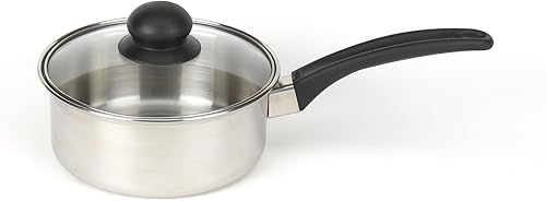 Good Cook - Sartén de acero inoxidable con tapa (1,5 cuartos de galón)