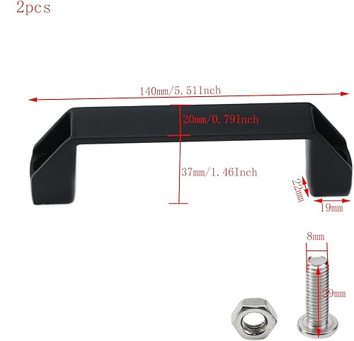 Miniatura 3 de 2 tiradores industriales de aleación de aluminio rectangulares en forma de U, manijas de cajón fiables para industria, hogar, dormitorio, cocina,