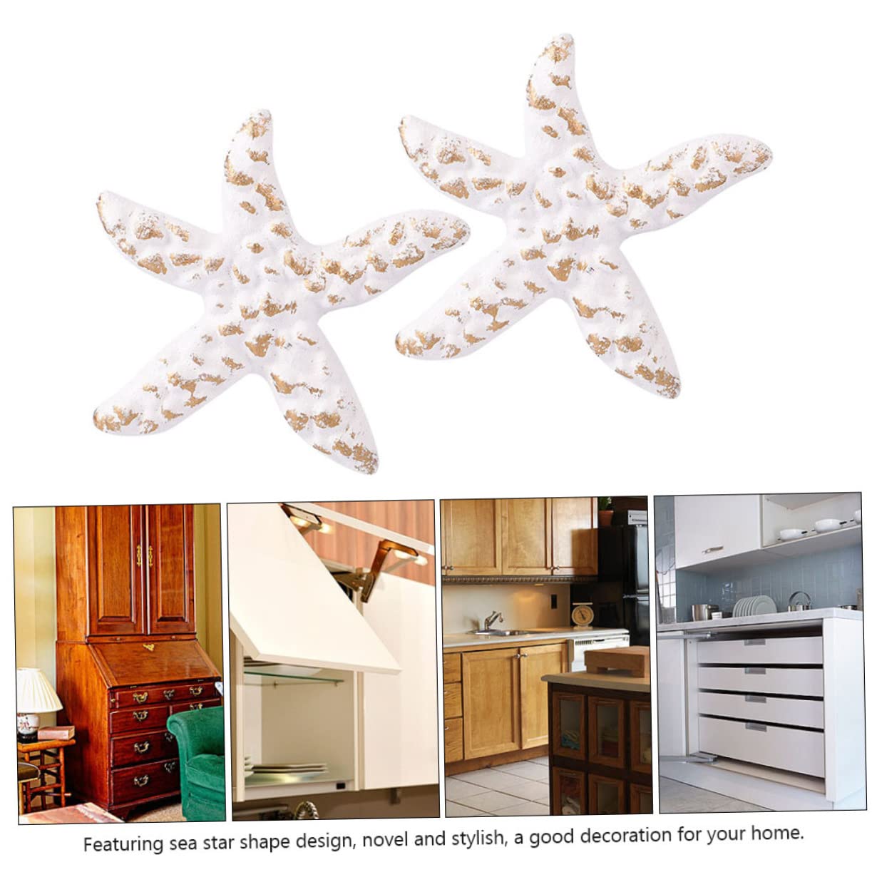 HOMOCONO Beach Knobs 2pcs Decor Knobs Retro Drawer Pulls Iron Material for Home