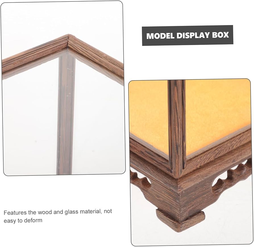 Amazon.co.jp: 透明ガラス収納ケース 木製 ディスプレイボックス
