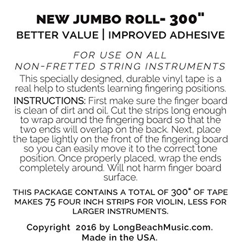 Jumbo YELLOW Color Violin Fingering Tape 300" Inches for Fretboard Note Positions