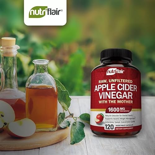 Miniatura 7 de Cápsulas de vinagre de sidra de manzana con la madre – 120 píldoras veganas ACV – El mejor suplemento para pérdida de peso saludable, dieta, keto,