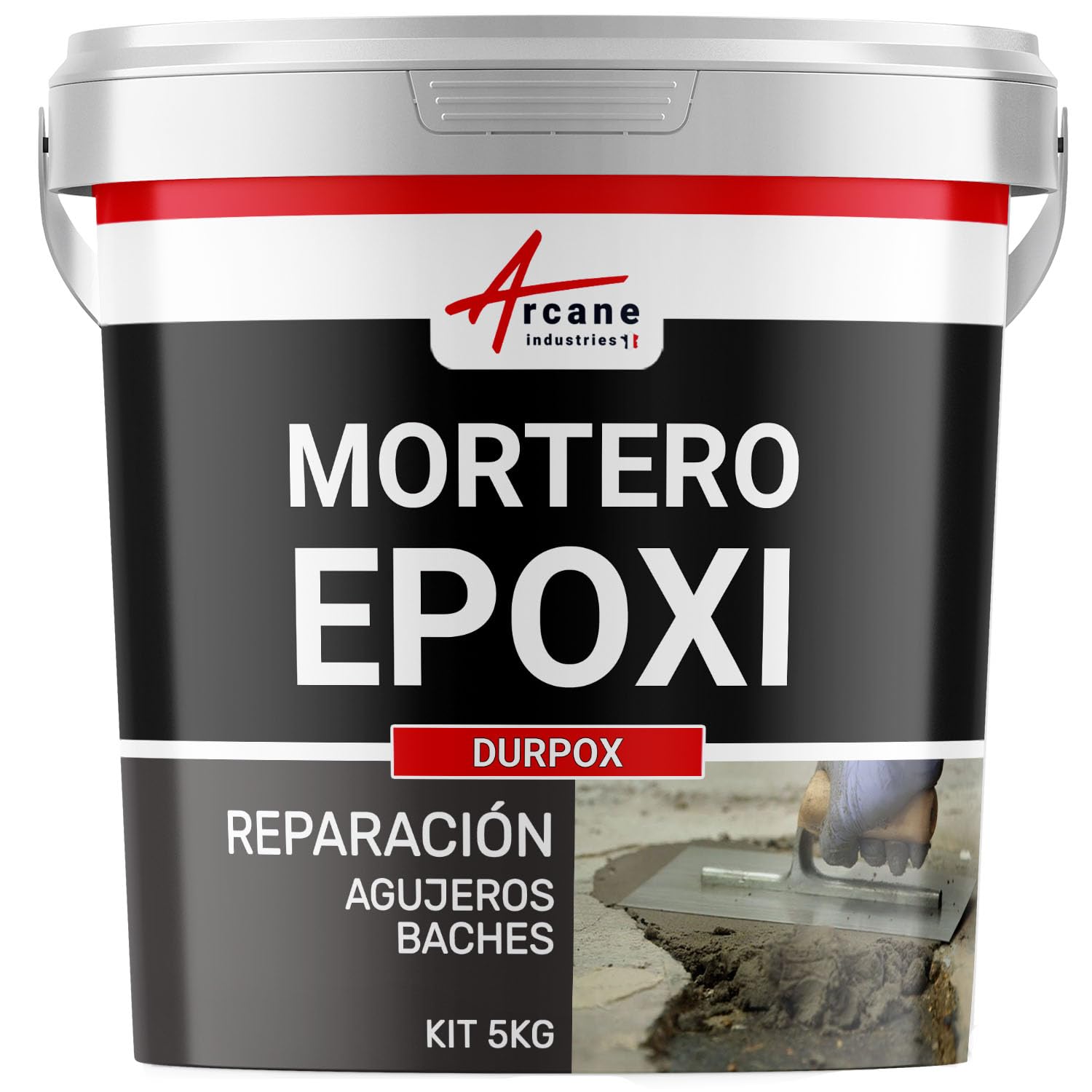 Mortero epoxi de reparación para agujeros y baches: DURPOX - 5 kg - ARCANE INDUSTRIES
