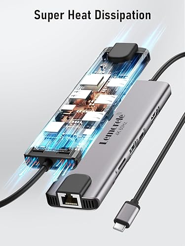 Miniatura 7 de Adaptador multipuerto USB C, adaptador USB C 10 en 1, Hub USB-C para MacBook Pro con HDMI 4K 60Hz, Gigabit Ethernet, entrega de energía de 100 W, 2