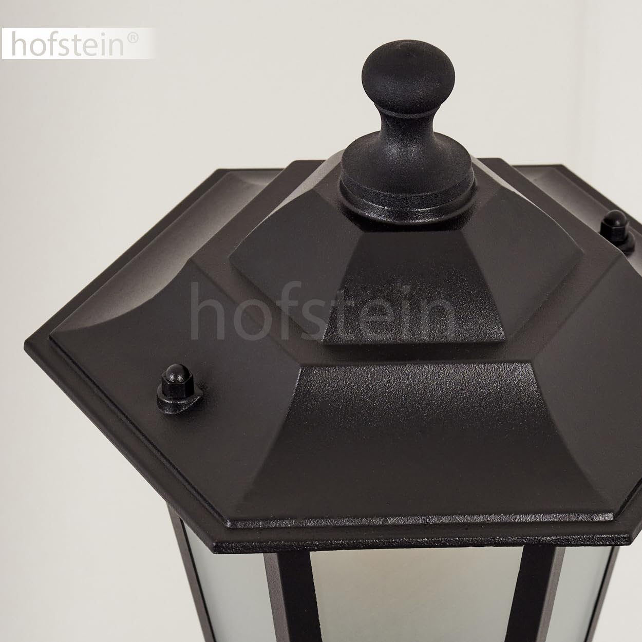 Lampa zewnętrzna Loria, oświetlenie ścieżki z czujnikiem ruchu z metalu/szkła mlecznego w kolorze czarnym/białym, lampa zewnętrzna o wyglądzie antycznym, 107 cm, lampa ogrodowa, oświetlenie ogrodowe