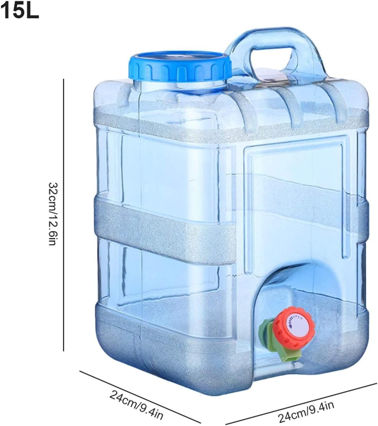 Generic 8 L Camping Water Tank with Faucet, Portable Water Storage Container with Tap for Outdoor Camping Hiking Car Travel Home Emergency Use (15L)