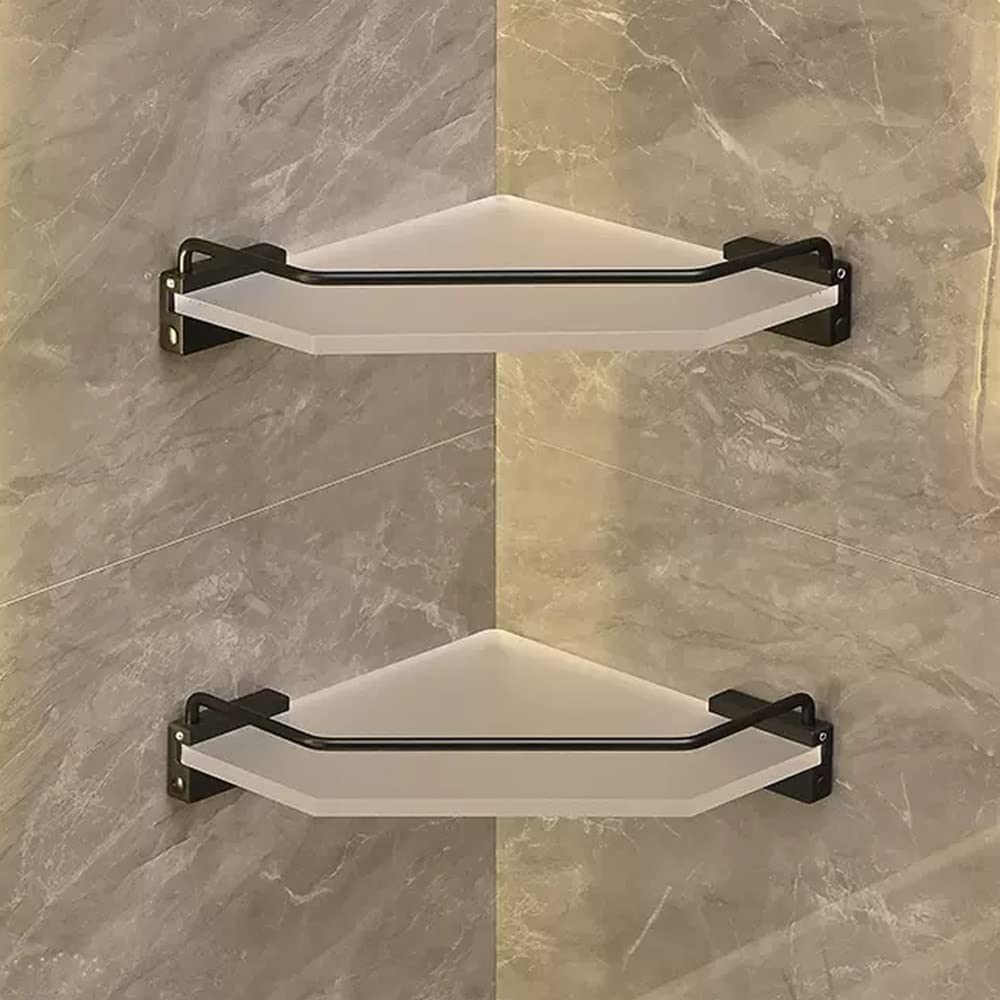 Étagère de douche d'angle en acrylique dépoli : maximisez votre rangement sans encombrement