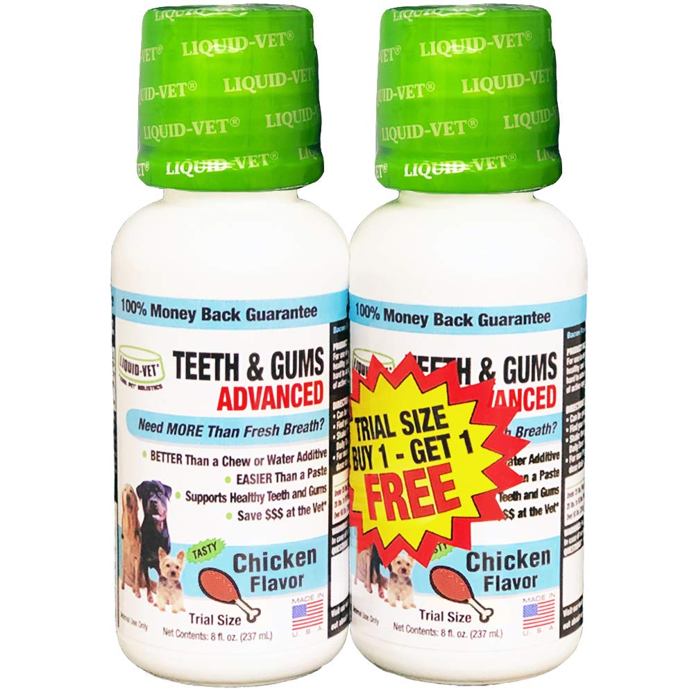 Liquid-Vet by COOL PET HolisticsK9 Teeth & Gums Advanced Formula, Chicken Flavor, 8 oz BOGO Trial Pack