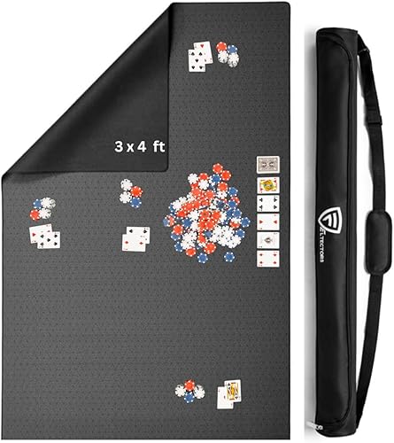 Miniatura 100 de Tapete de juego de mesa de 42 x 66 pulgadas, tapete Mahjong para mesa con bolsa de transporte, tapete de juego de neopreno antideslizante, cubierta