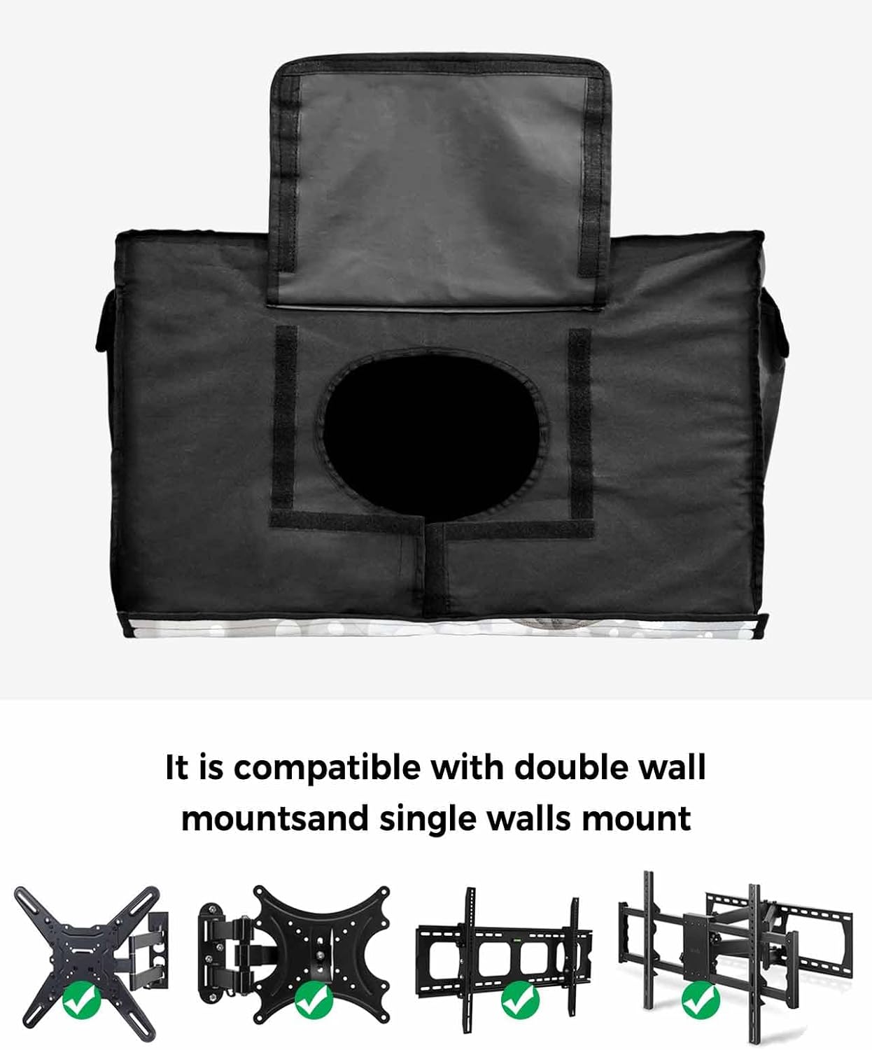 Christmas Gray Outdoor TV Cover 36"-39" - 600D Waterproof TV Cover Weatherproof TV Screen Protector Dustproof Winter Xmas Grey Balls TV Display Protector for Outside Flat Screen TV