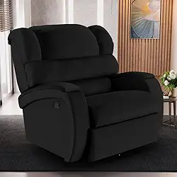 Poltrona do Papai Sala de Cinema Reclinável Kylie Glider Manual Giratória PU Preto G23