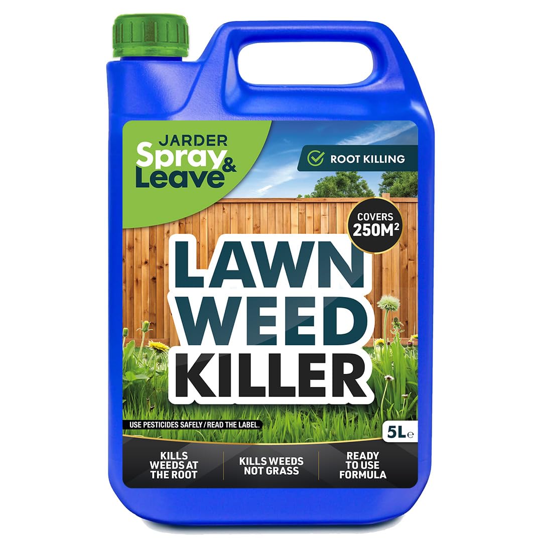 Jarder Root Killing Lawn Weed Killer 5L - Kills Weeds not Grass - Selective Formula - 5L Covers 250m2