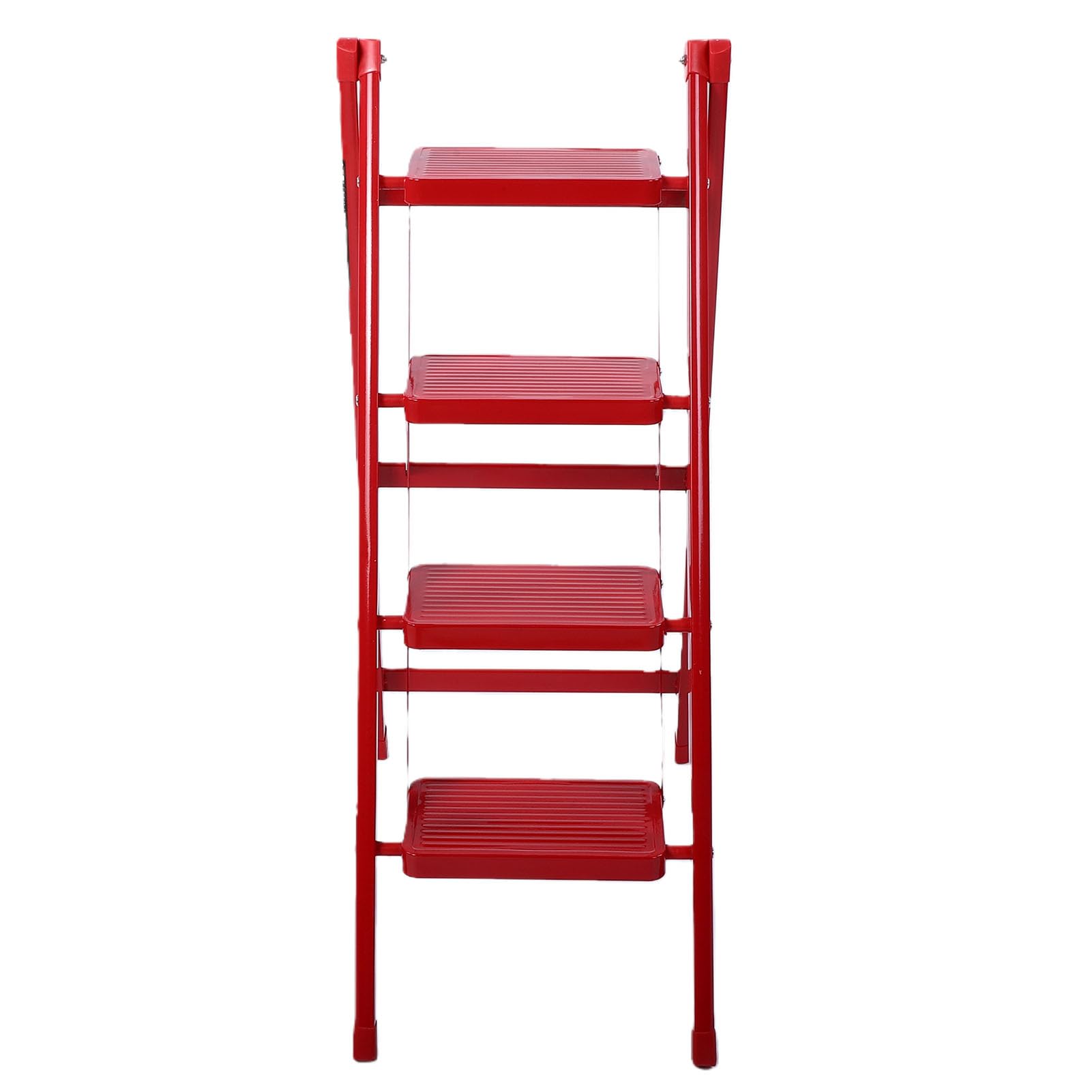 Garosa Scala Pieghevole 4 Gradini con Pedane Antiscivolo Larghe, per Cucina | Materiale in Ferro, Rinforzi Incrociati Stabili, Supporto Triangolare, Sgabello Multiuso, Nessun Montaggio Necessario, Uso