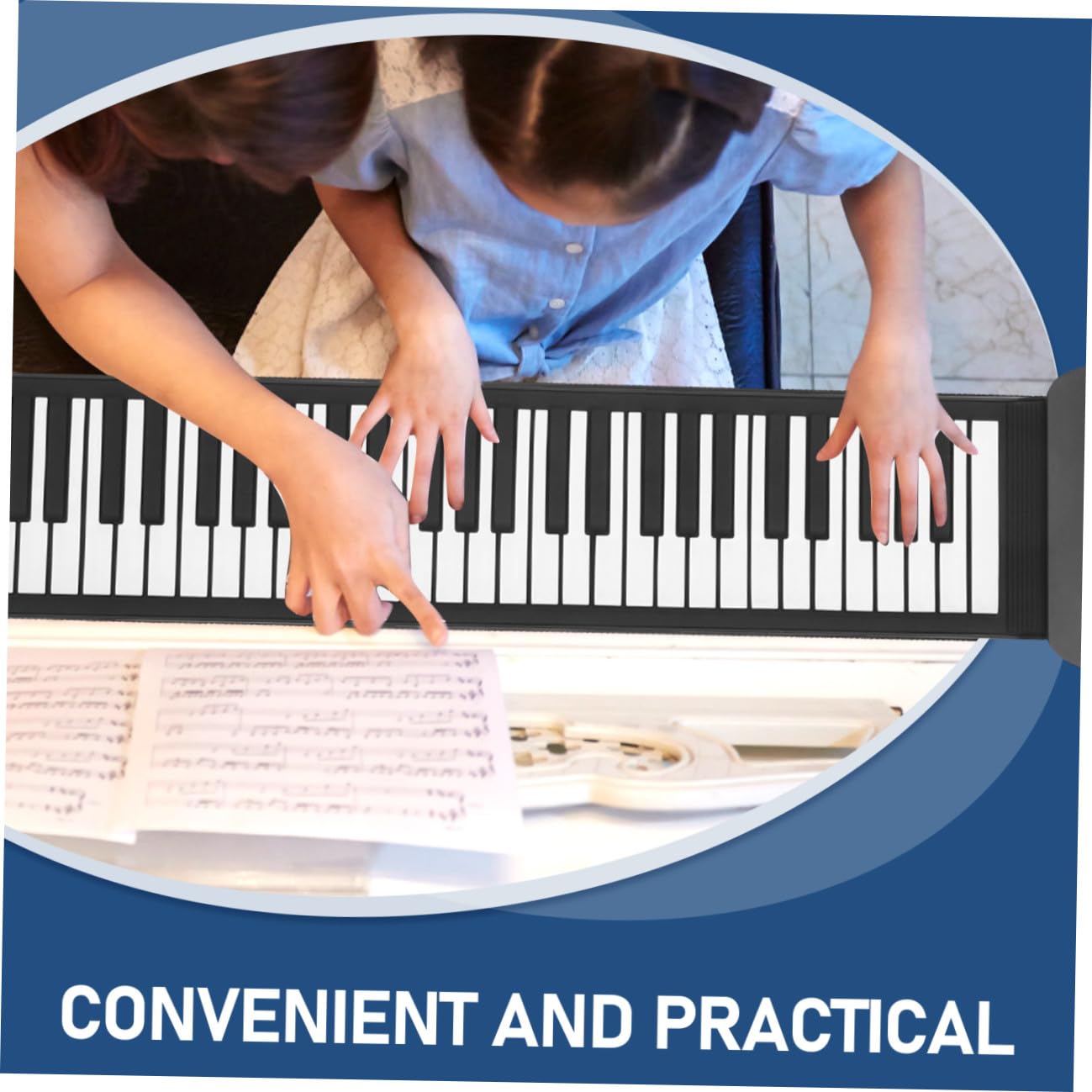 Didiseaon Pianoforte Elettronico Pieghevole Portatile 61 Tasti Altoparlante Integrato e Jack Cuffie, Tastiera Digitale Alimentazione a Batteria 1000 Mah Per Studio e Musica Ovunque