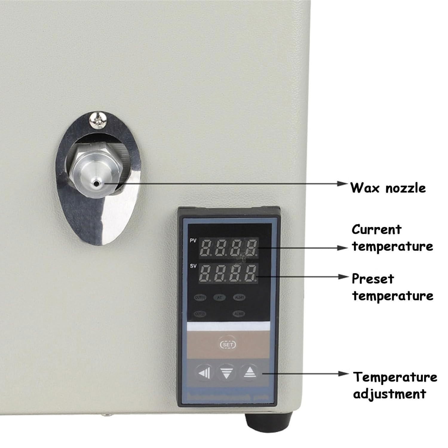 JOSBY Macchina per iniezione di Cera con Pompa, iniettore di Cera Gonfiabile Manuale, con manometro e Maniglia della Pompa, Temperatura Regolabile da 0 a 100 ℃, Macchina per Fusione di Cera