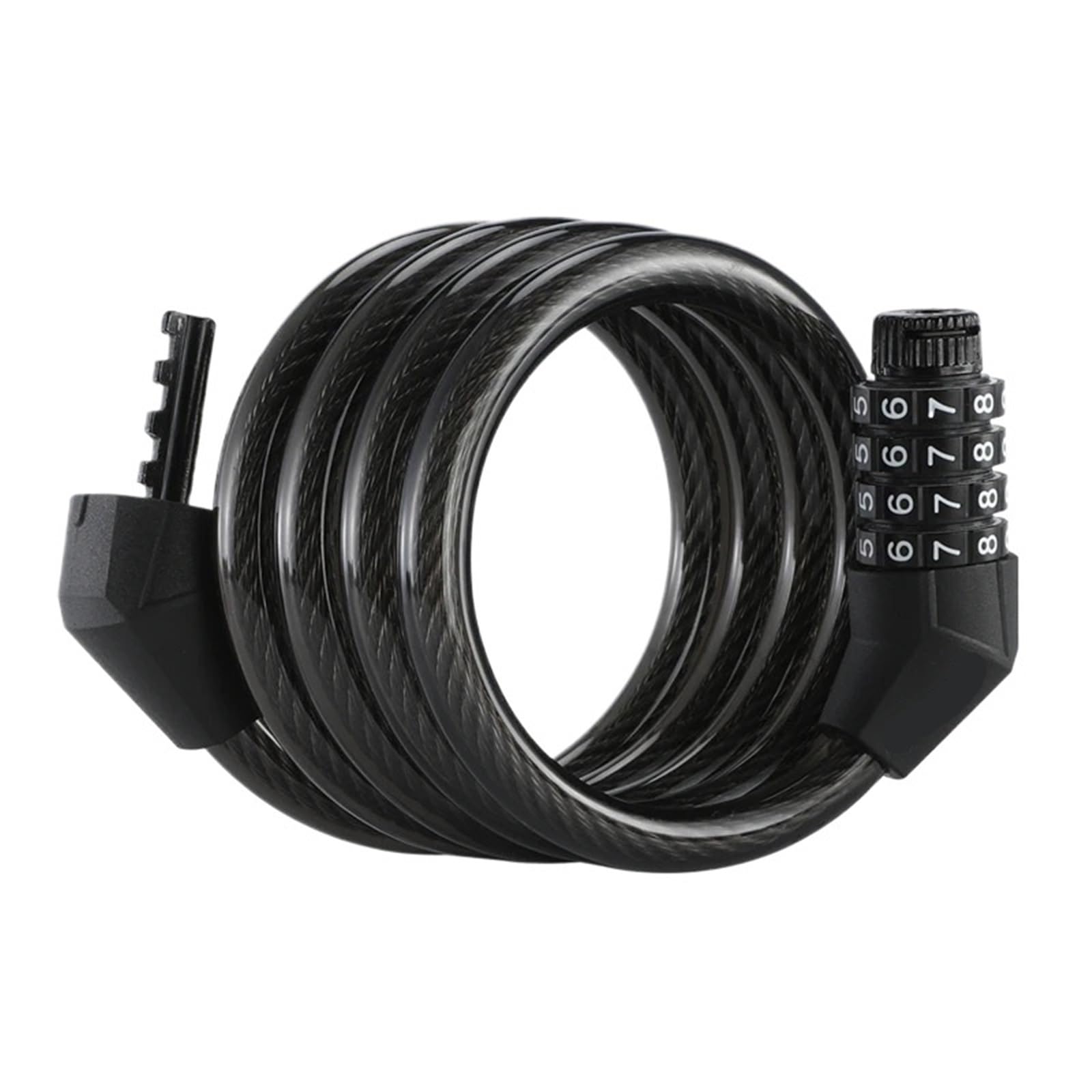 Lucchetto for Bicicletta, 2 Pezzi, codice a 4 cifre, 120 cm, antifurto, Cavo in Acciaio for Sicurezza Bici, Lucchetto for Bicicletta, Accessori for Bici per Moto, Carriera(Transparent Black)