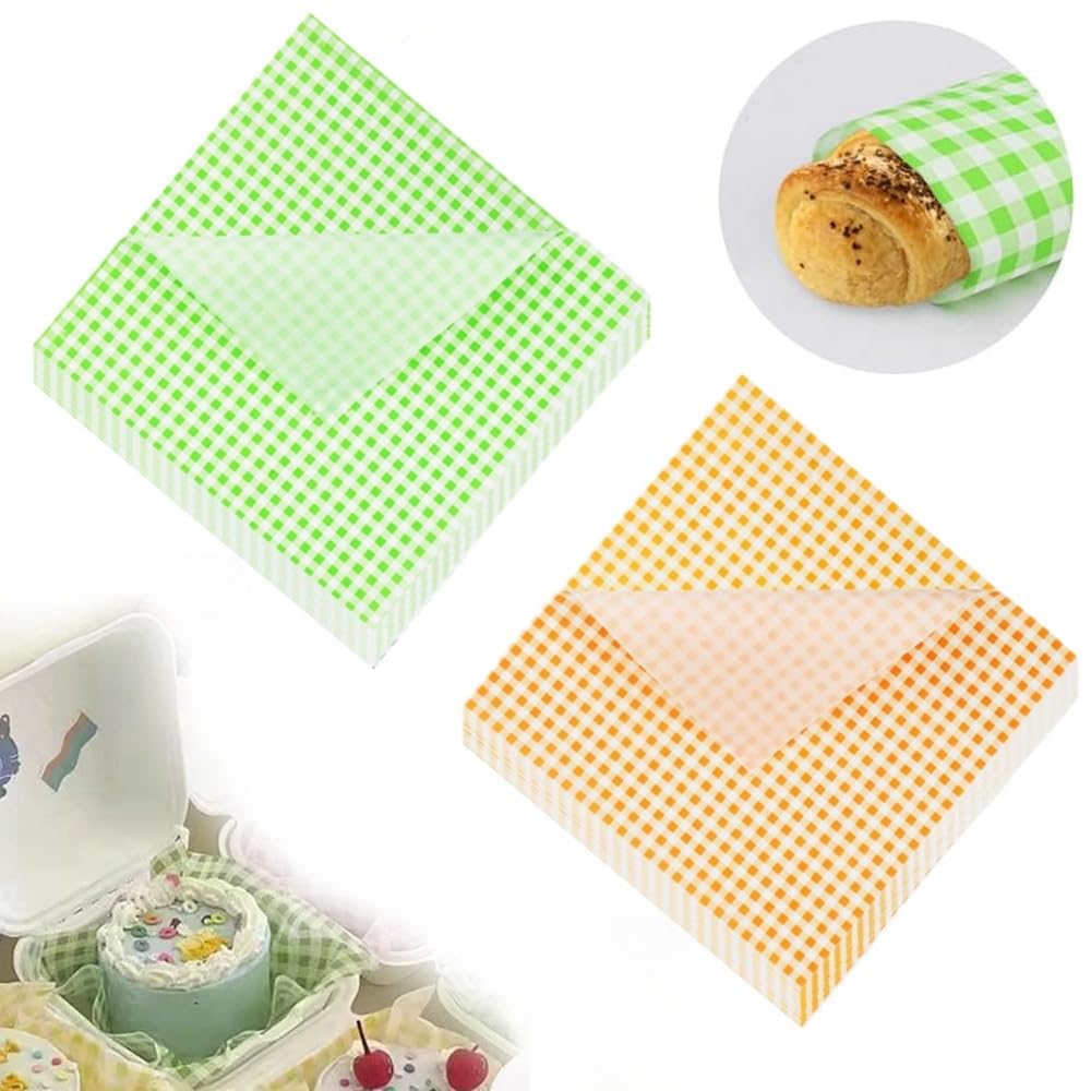200 Deli Wax Paper Sheets 7 * 7 Inches - Greaseproof Mini Paper for Outdoor Picnic BBQ, Burger, Bread, Sandwich