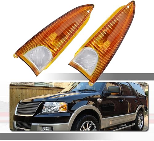 Tonsya Compatible con Ford Expedition Lincoln Navigator 2003, 2004, 2005, 2006, carcasa de repuesto para luz de espejo retrovisor, lente ámbar, OEM
