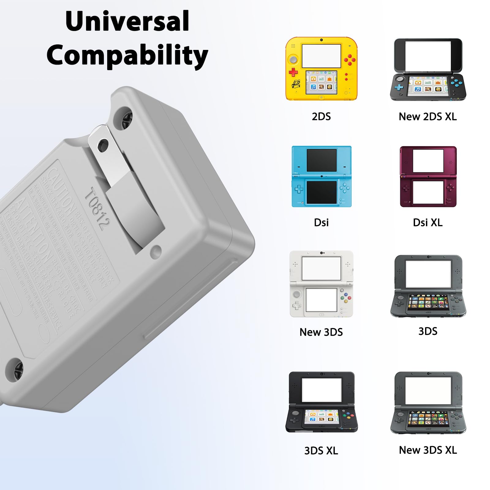Universal Travel Charger for Nintendo 3DS,Replacement for 3DS/ DSi