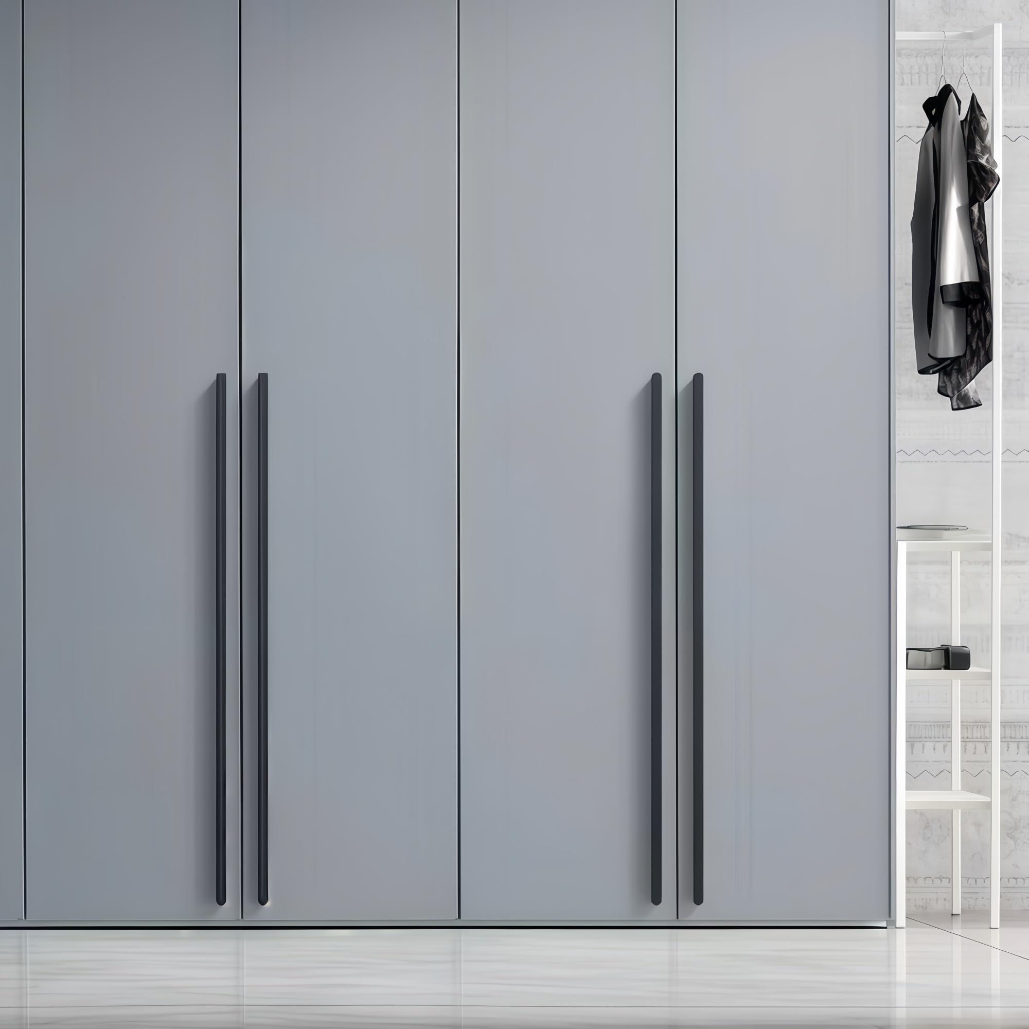 2er Set I-Zuggriff Aluminium Schwarz, Rostbeständiger Möbelgriff