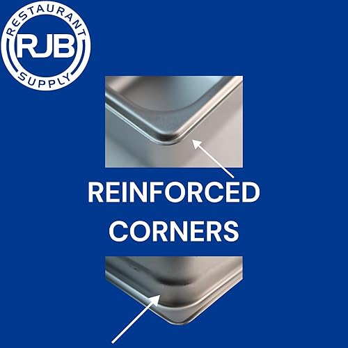 Miniatura 4 de Bandeja de 13 para hotel de 4 pulgadas de profundidad, paquete de 6 bandejas de acero inoxidable NSF 304, bandeja de almacenamiento de alimentos (4