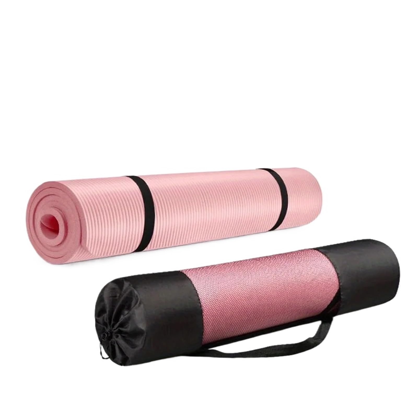 Esterilla Yoga Estera de Yoga Suave Antideslizante de Color sólido, Estera de Fitness de 10MM de Espesor, Adecuada for Gimnasia, Ejercicio, Pilates, 1 ud.(Pink)