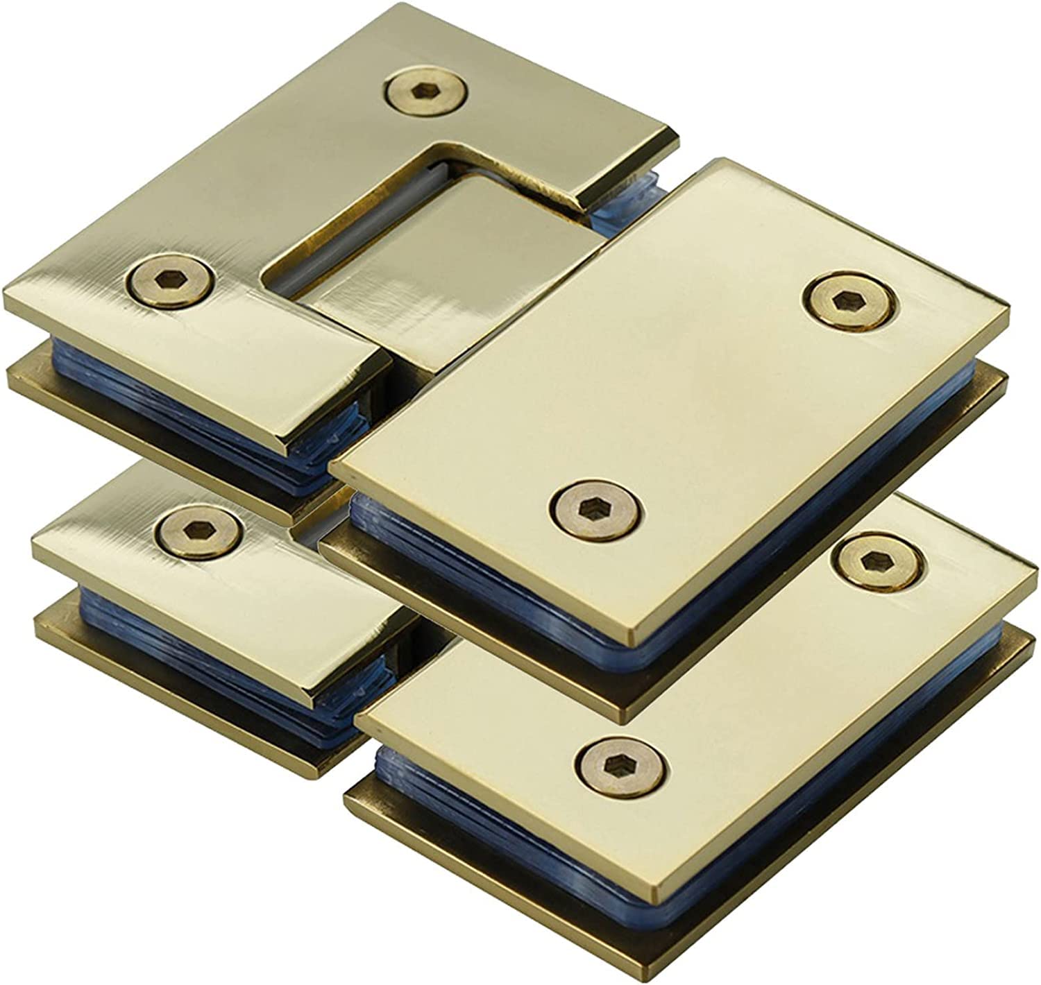 Dimeiyan One Color 2 Pieces Of 304 Stainless Steel Glass Door Hinge, Bright Titanium 180° Two-Way Bathroom Clip, 8-12Mm Frameless Shower