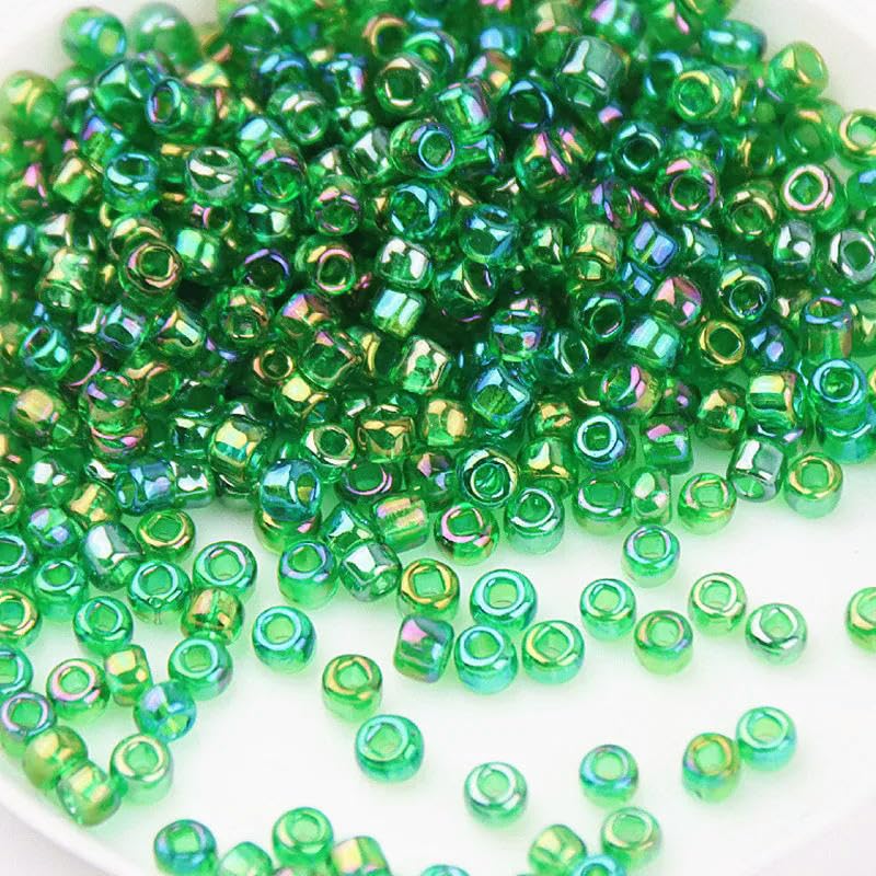 Szklane koraliki z nasionami małe koraliki 1,5-4 mm szklane koraliki ryżowe magiczny kolor przezroczyste imitacja kolorów rozproszone koraliki DIY koraliki akcesoria z frędzlami