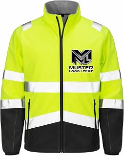 Herren Softshell Sicherheitsjacke personalisierbar mit Logo/Text