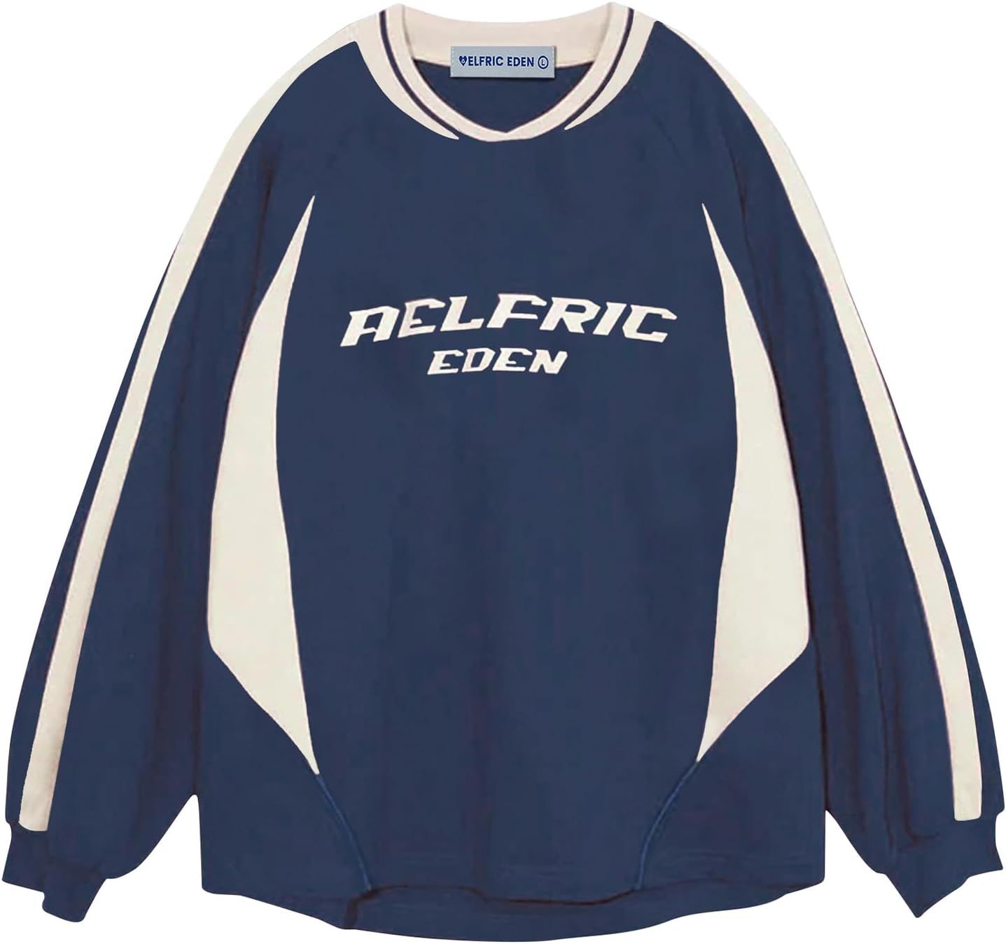 Aelfric Eden Oversized Crewneck Sweatshirts for Men Red Vintage Graphic Pullover Loose Fit Streetwear Long Sleeve Top