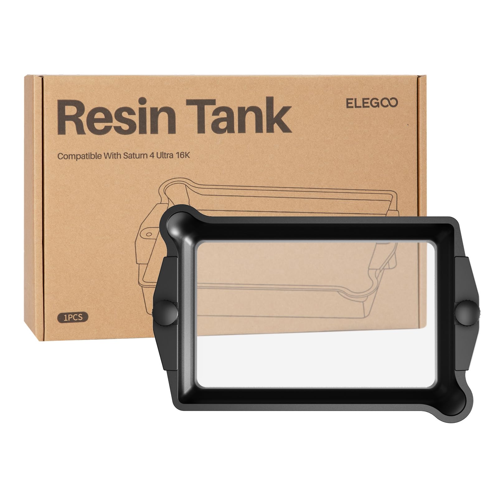 ELEGOO Resin Tank for ELEGOO Saturn 4 Ultra 16K 3D Printer, Original Resin Vat with PFA Release Liner Pre-Installed