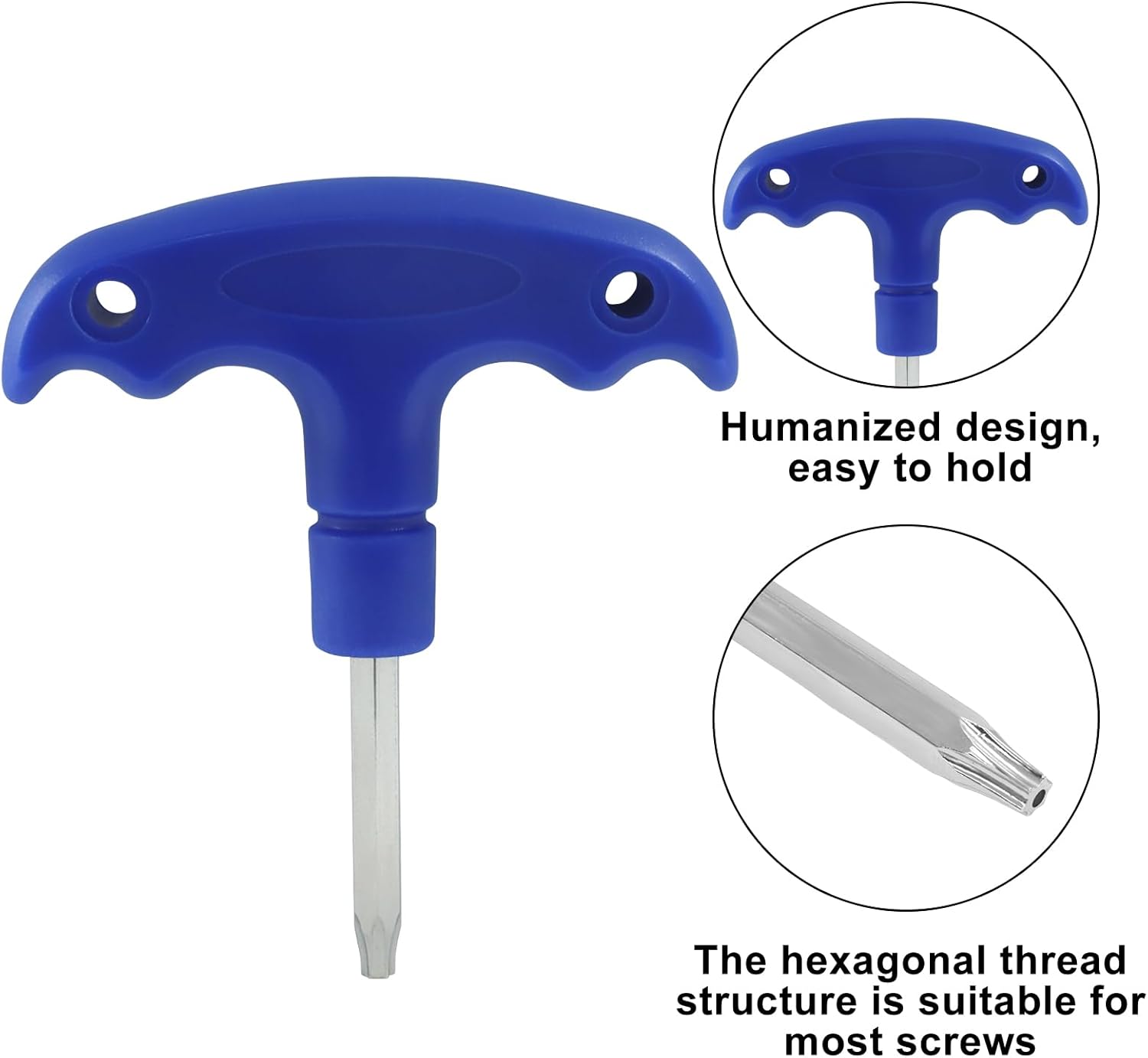 2 Pack Adjustable Golf Torque Wrench, Ergonomic Plastic Handle Golf Tool Stainless Steel Driver Tool, Portable Golf Club Adjustment Head Tool for Golf Club Driver Equipment（Black and Blue