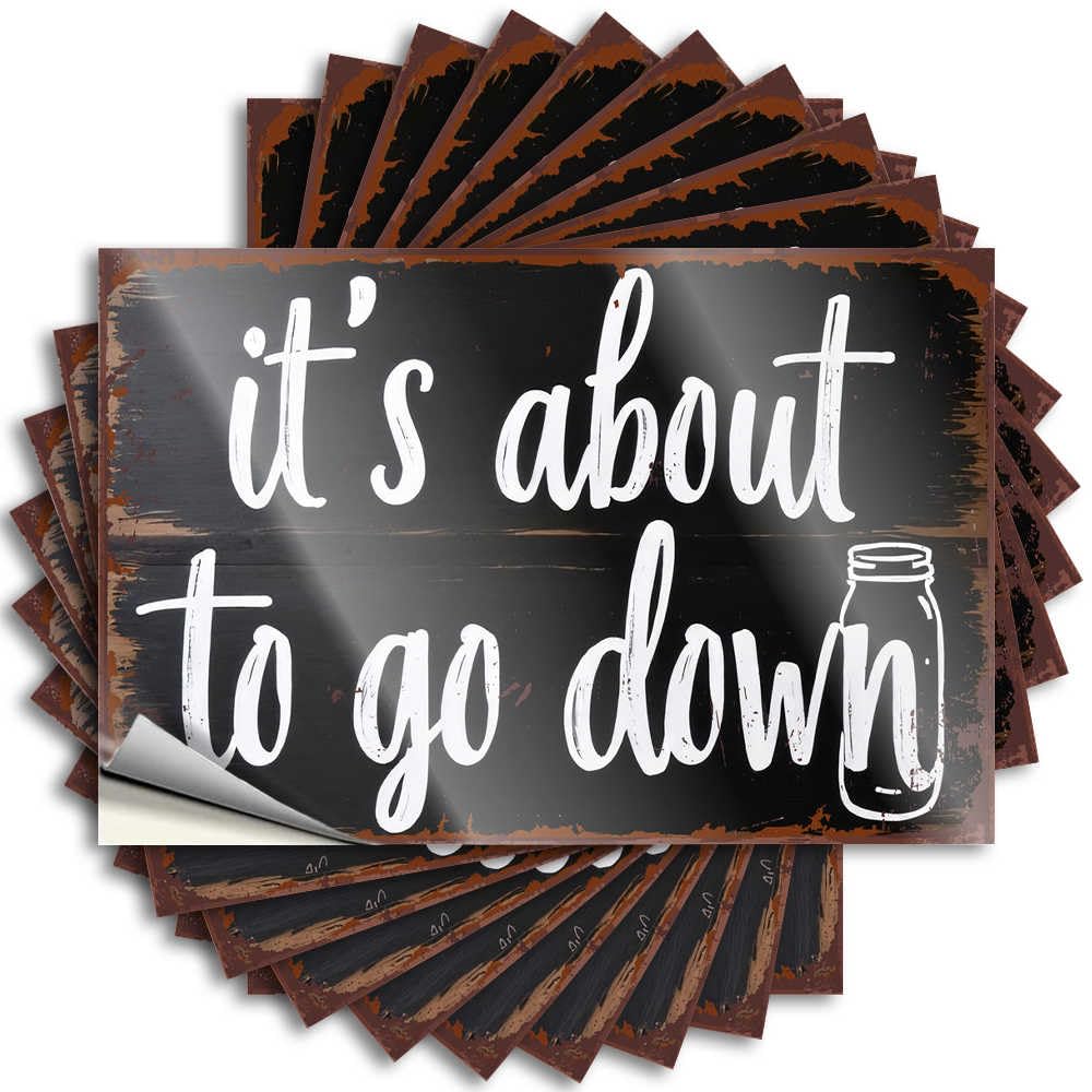 Fzfn Colour Cool Bathroom Stuff Garage Decal - It's About To Go Down: A Jarred Moment Spring Durable Sticker Easy Apply For Fishing Decor(6X9cm)