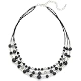 Noessla Beaded Statement Necklaces for Women Layered Chunky Bead Necklace Fashion Costume Jewelry Gifts for Mom