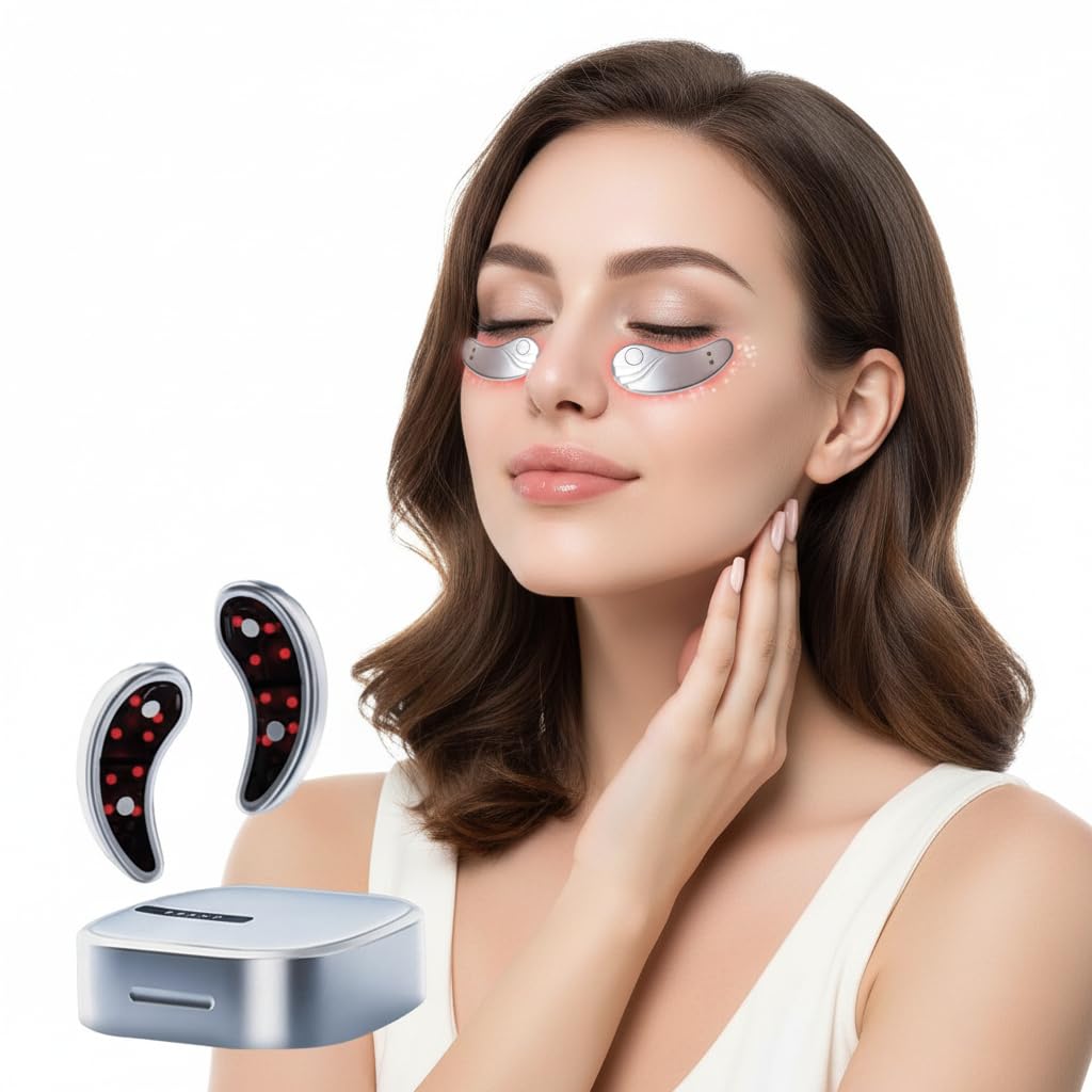 Eye massager solution anti-fatigue, masque de massage yeux sans patchs collants, chaleur et fraîcheur pour poches, cernes et tension oculaire