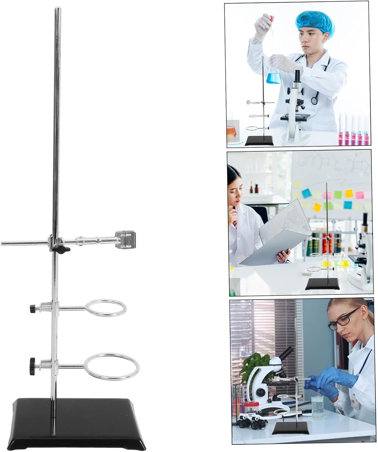 Laboratory Stand Clamp Cast Support Stand for Chemistry and Physics Experiments Metalware Clamps for and Use Educational Settings