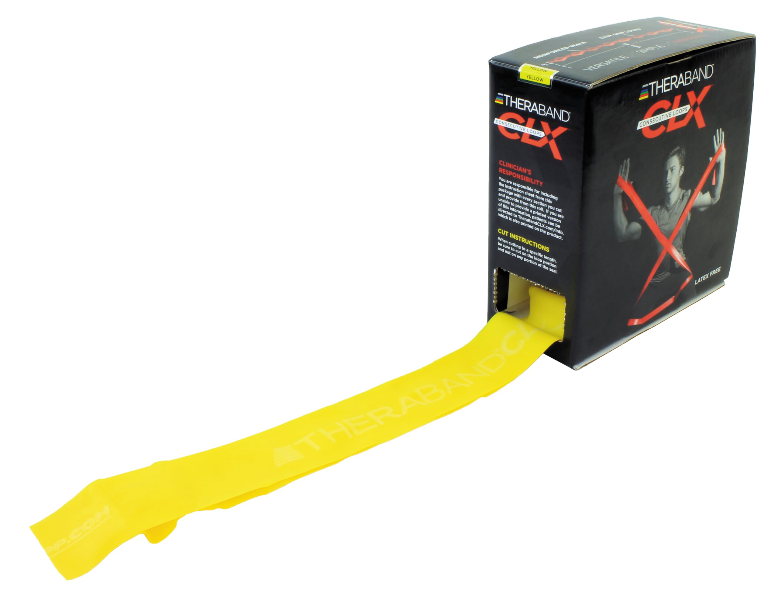 THERABAND CLX Resistance Band with Loops, Fitness Band for Home Exercise and Full Body Workouts, Portable Gym Equipment