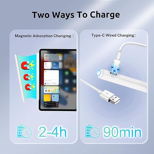 Miniatura 4 de Lápiz capacitivo para iPad  Apple Pencil de 2 generación para iPad de 9 generación y 10 generación 2X de carga rápida Active Pencil para iPad Pro 11