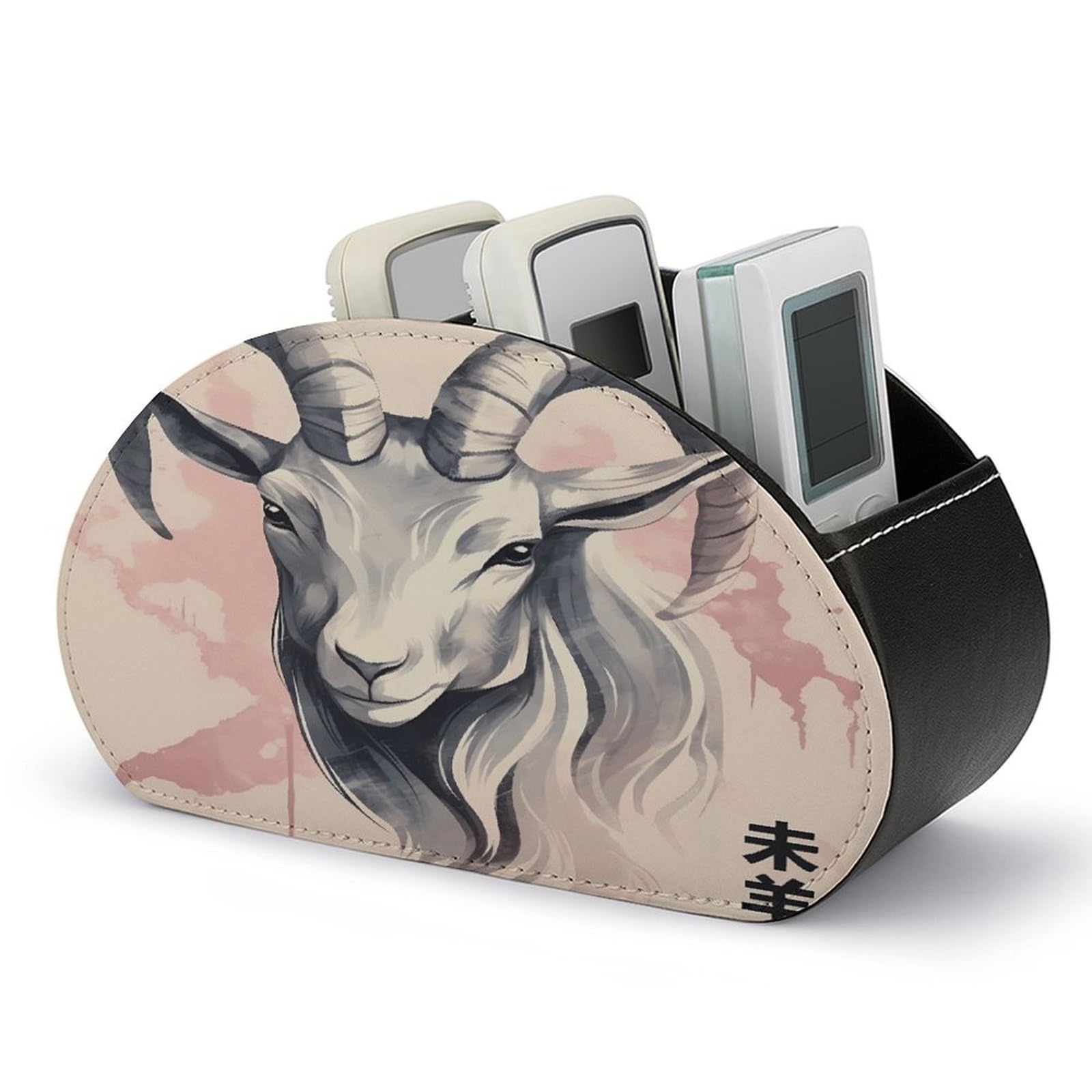 Btcowzrv Style Zodiac Sign Sheep Remote Control Holder With 5 Compartments